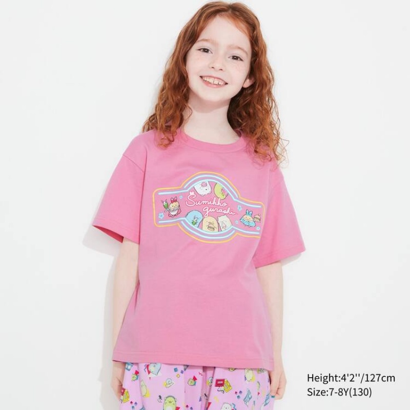 Uniqlo Sumikkogurashi Ut Graphic Kids' T Shirts Pink | HCJWSD890