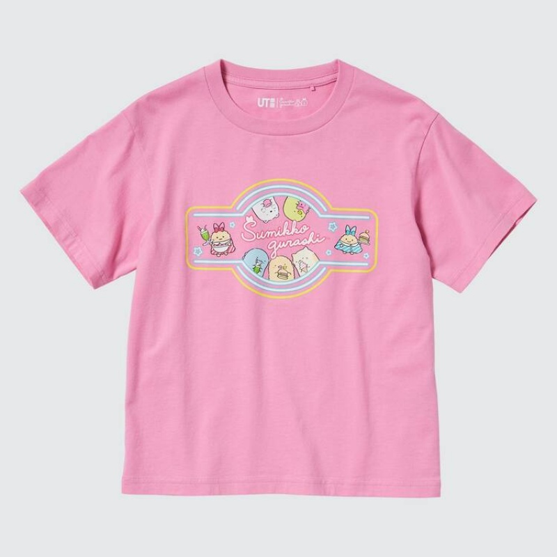 Uniqlo Sumikkogurashi Ut Graphic Kids' T Shirts Pink | HCJWSD890