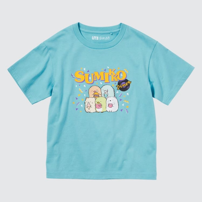 Uniqlo Sumikkogurashi Ut Graphic Kids' T Shirts Green | RYOFDC170