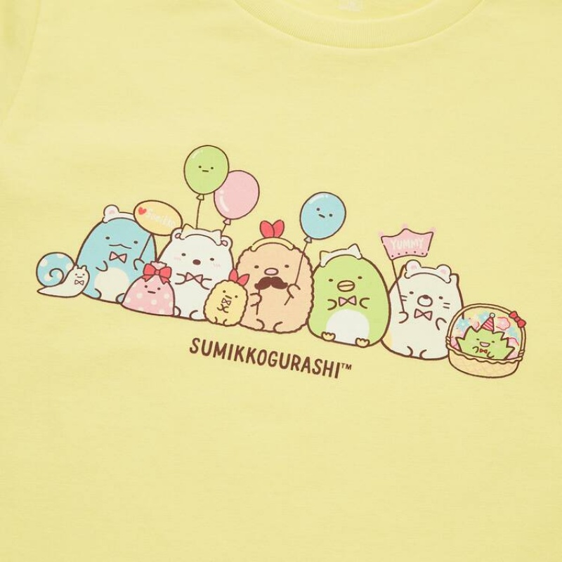 Uniqlo Sumikkogurashi Ut Graphic Kids' T Shirts Yellow | VDRFTE047