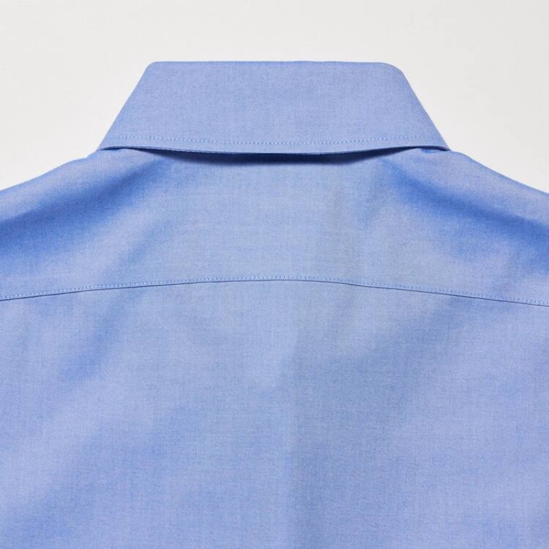 Uniqlo Super Non-iron Slim Fit (Button-down Collar) Men's Shirts Blue | ULFVYG052