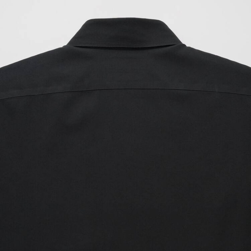 Uniqlo Super Non-iron Slim Fit (Regular Collar) Men's Shirts Black | AHZURM231