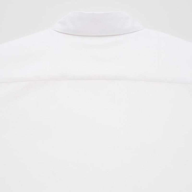 Uniqlo Supima Cotton Stretch Broadcloth Long Sleeved Women's Shirts White | VWJHAK375