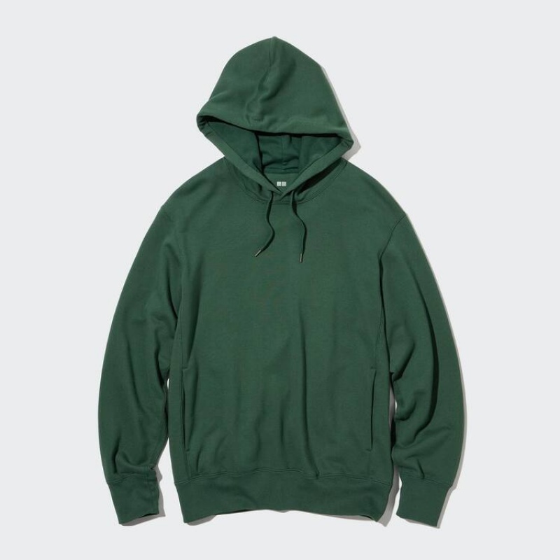 Uniqlo Sweat Pullover Men\'s Hoodie Dark Green | WCDYOI503