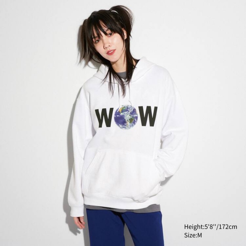 Uniqlo The Message Ut Graphic (Cali Dewitt) Men's Hoodie White | WMGSBN321