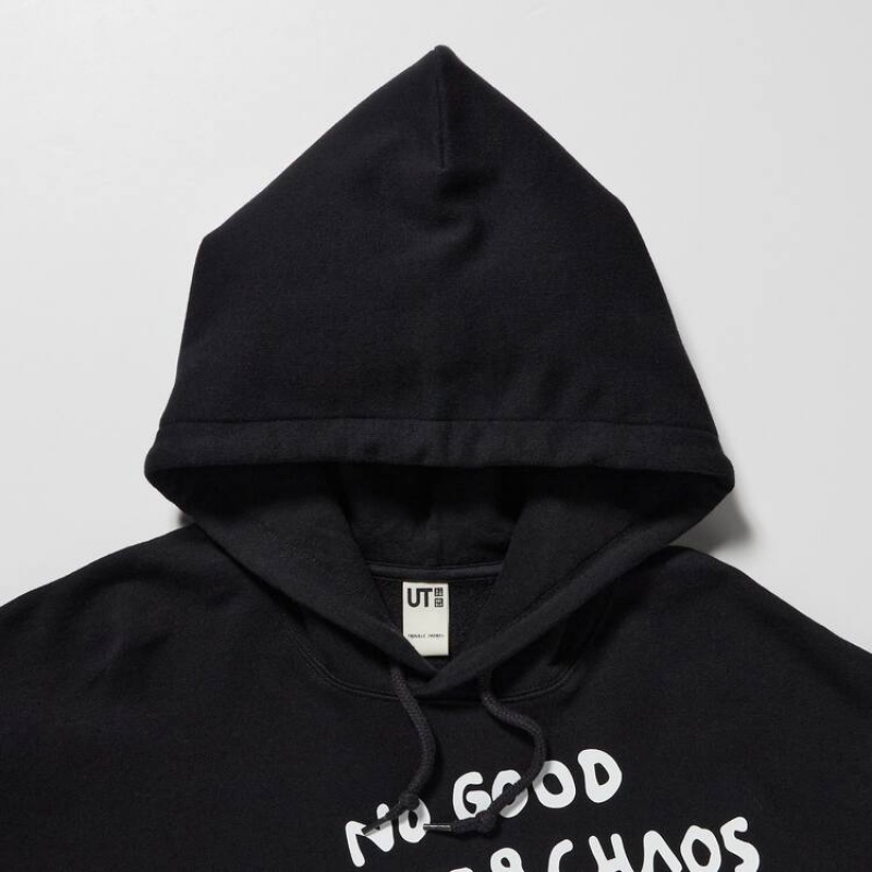 Uniqlo The Message Ut Graphic (Trevor Andrew) Men's Hoodie Black | GECHBK126