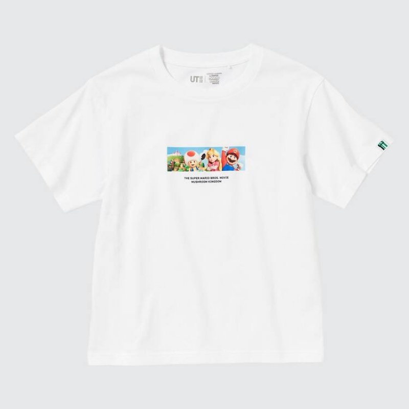 Uniqlo The Super Mario Bros Movie Ut Graphic Kids' T Shirts White | TIYKBC374