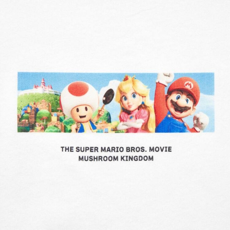 Uniqlo The Super Mario Bros Movie Ut Graphic Kids' T Shirts White | TIYKBC374