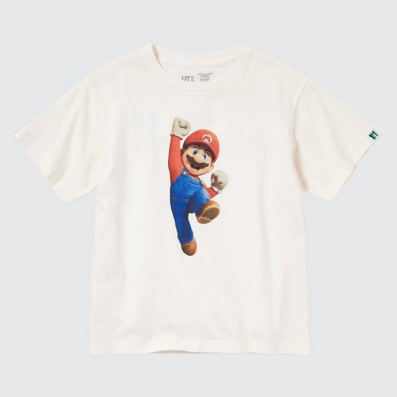 Uniqlo The Super Mario Bros Movie Ut Graphic Kids' T Shirts White | PDEUZR052