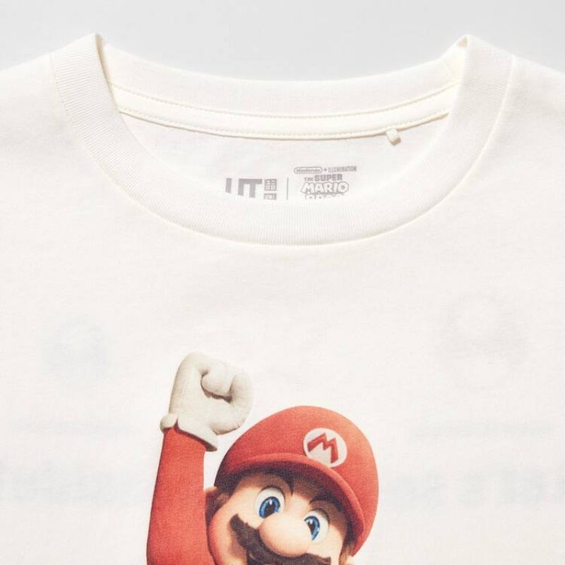 Uniqlo The Super Mario Bros Movie Ut Graphic Kids' T Shirts White | PDEUZR052