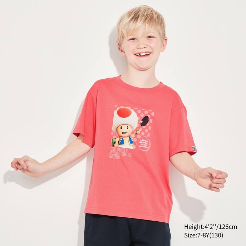 Uniqlo The Super Mario Bros Movie Ut Graphic Kids' T Shirts Red | HMRGSO735