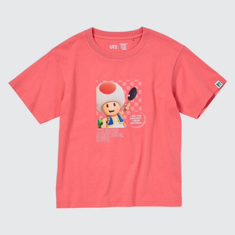 Uniqlo The Super Mario Bros Movie Ut Graphic Kids' T Shirts Red | HMRGSO735