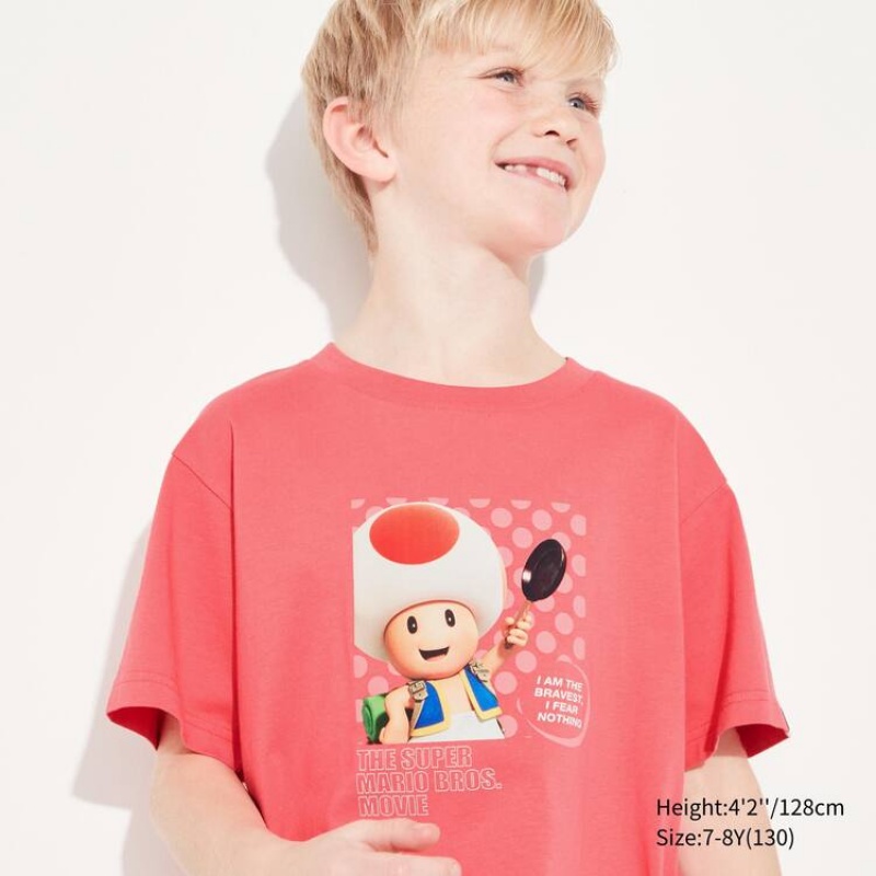 Uniqlo The Super Mario Bros Movie Ut Graphic Kids\' T Shirts Red | HMRGSO735