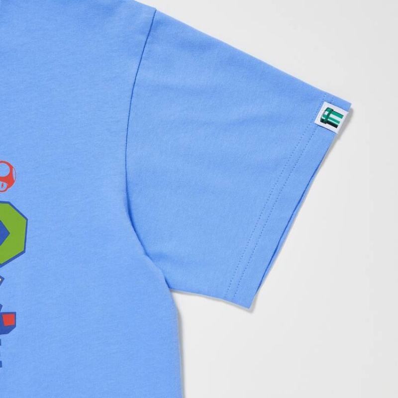 Uniqlo The Super Mario Bros Movie Ut Graphic Kids' T Shirts Blue | URTXSL397