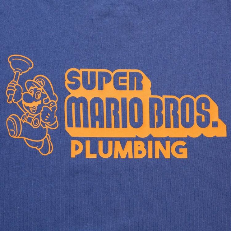 Uniqlo The Super Mario Bros Movie Ut Graphic Kids' T Shirts Blue | JXWUEM235