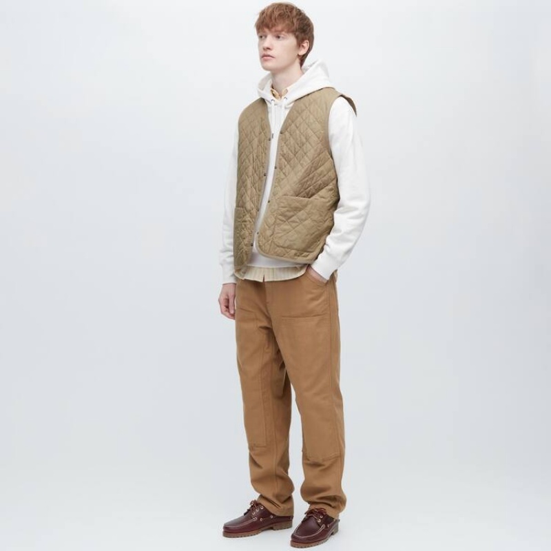 Uniqlo Three-way Single Breasted Men's Coats Beige | ELTHRA204