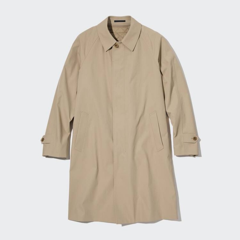 Uniqlo Three-way Single Breasted Men's Coats Beige | ELTHRA204