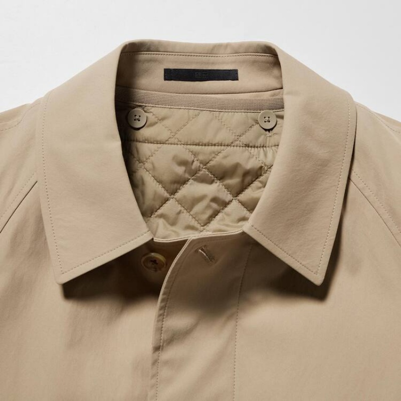 Uniqlo Three-way Single Breasted Men's Coats Beige | ELTHRA204