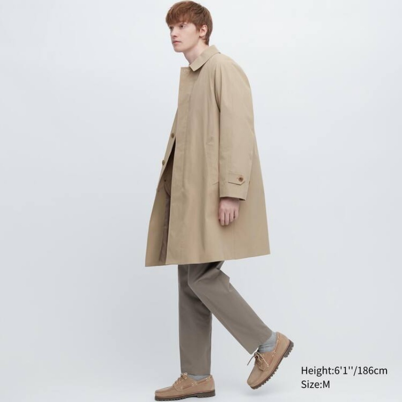 Uniqlo Three-way Single Breasted Men's Coats Beige | ELTHRA204