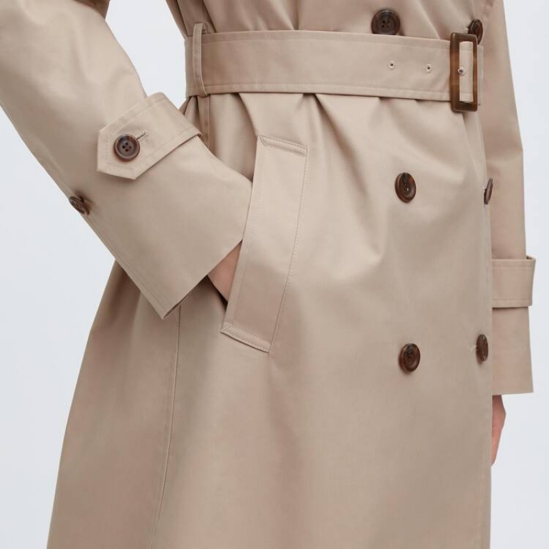 Uniqlo Trench Women's Coats Beige | RHNACY695