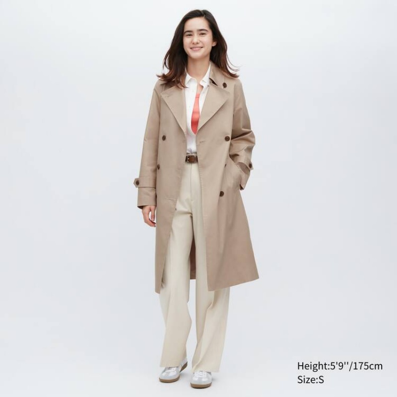 Uniqlo Trench Women\'s Coats Beige | RHNACY695