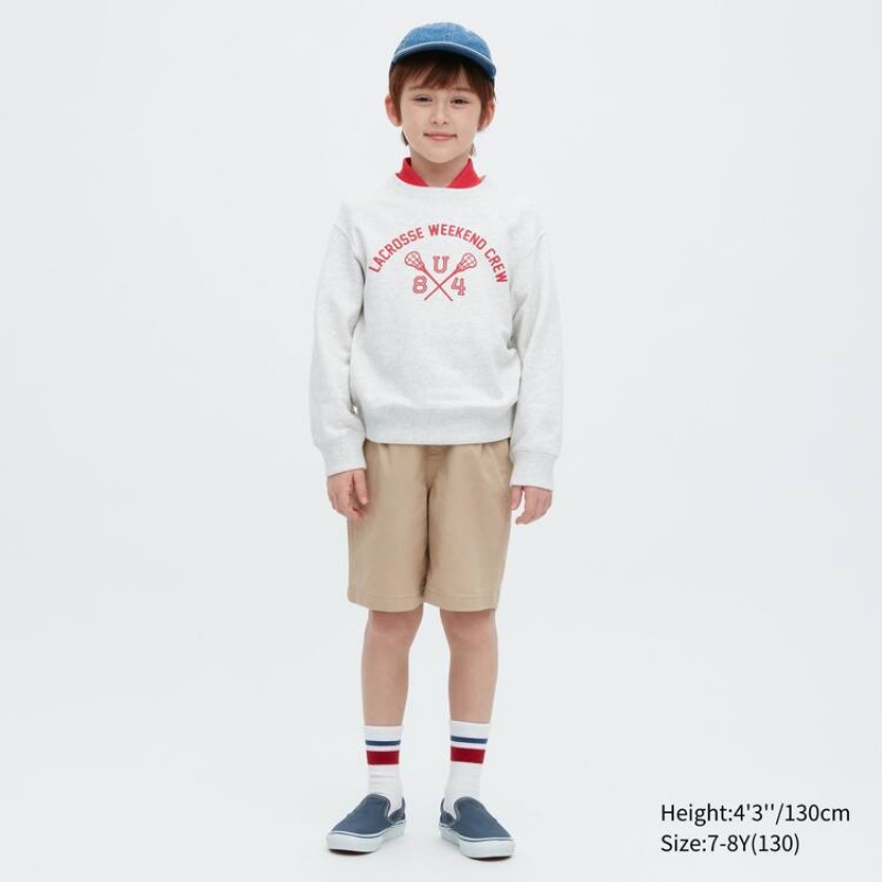 Uniqlo Twill Stretch Easy Kids' Shorts Beige | FIMUHL648