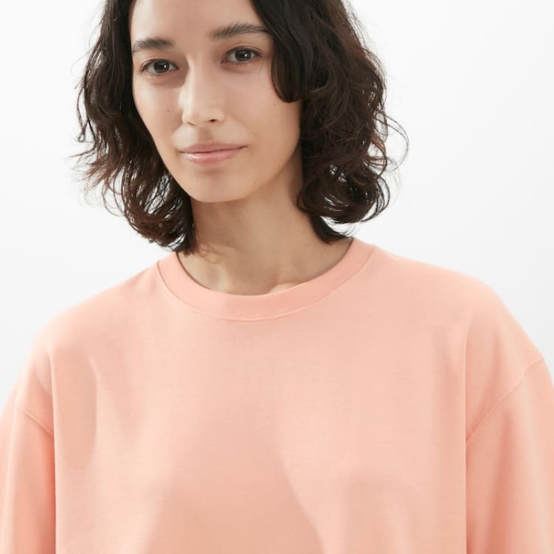 Uniqlo U Airism Cotton Oversized Women's T Shirts Pink | YMQSHX861