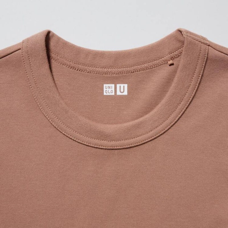 Uniqlo U Crew Neck Women's T Shirts Pink | GPTSBO510