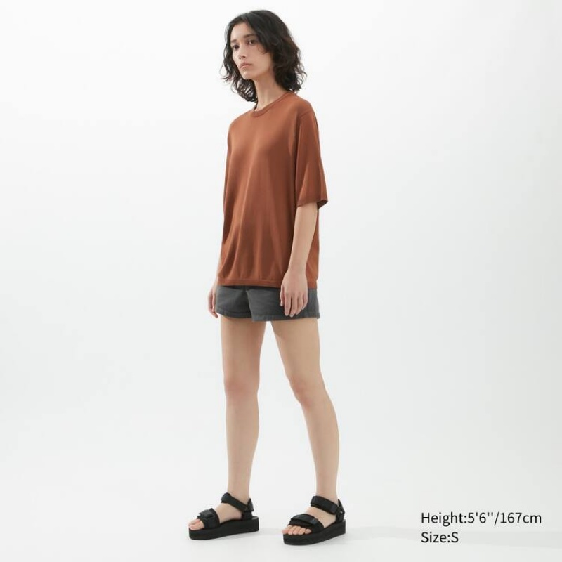 Uniqlo U Knitted Women's Knitwear Brown | SICEFD791