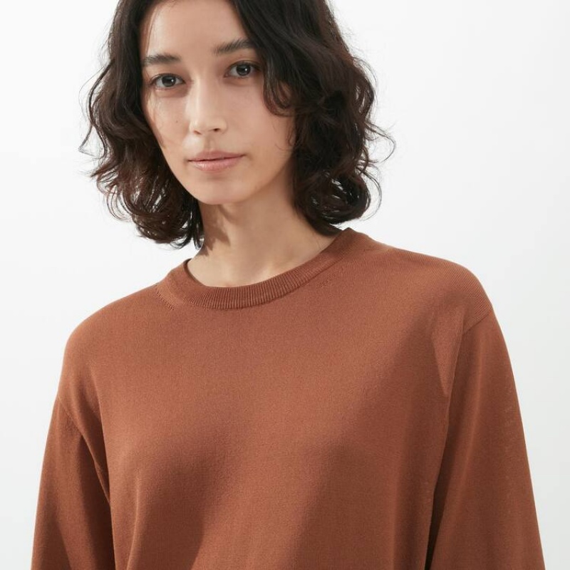 Uniqlo U Knitted Women's Knitwear Brown | SICEFD791