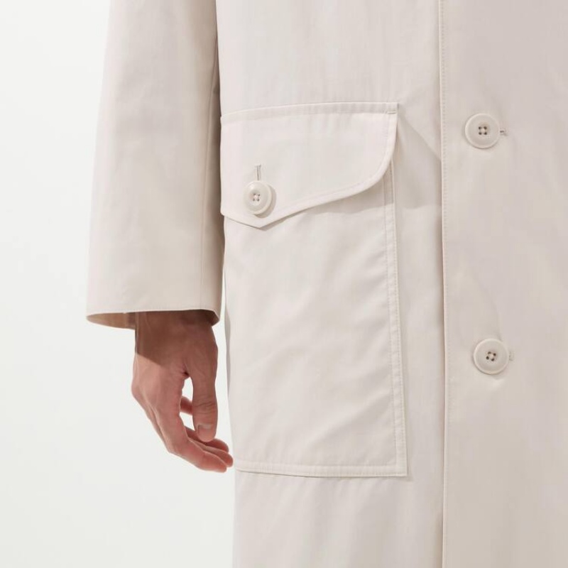 Uniqlo U Oversized Single Breasted Men's Coats White | TSVDLR530