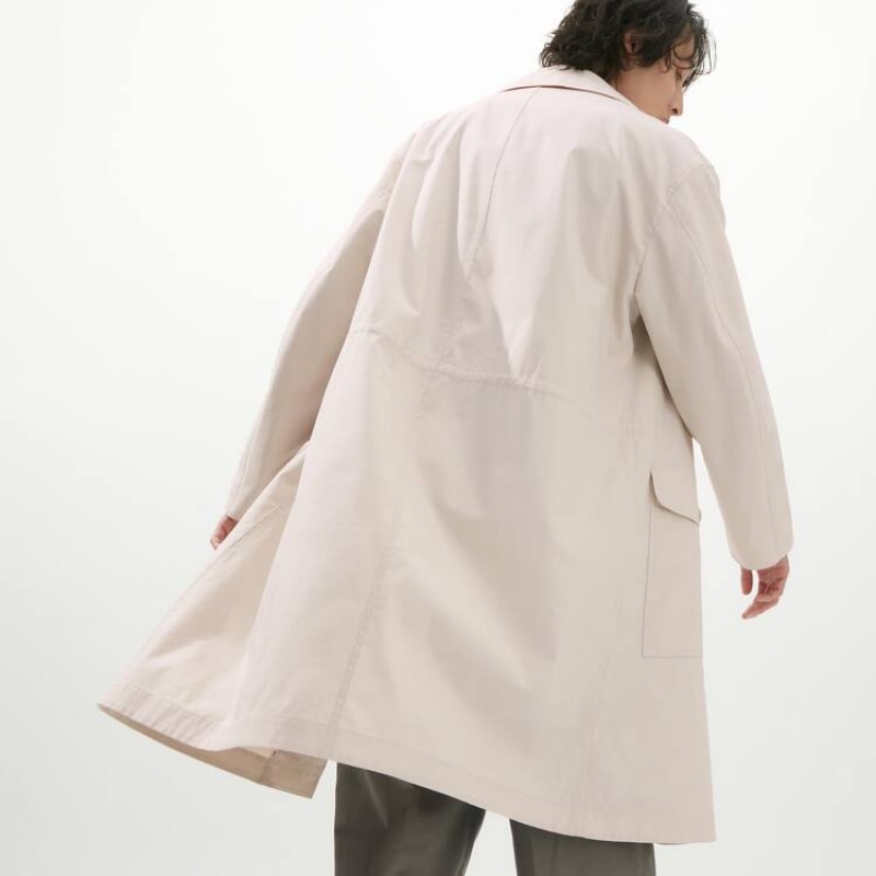 Uniqlo U Oversized Single Breasted Men's Coats White | TSVDLR530