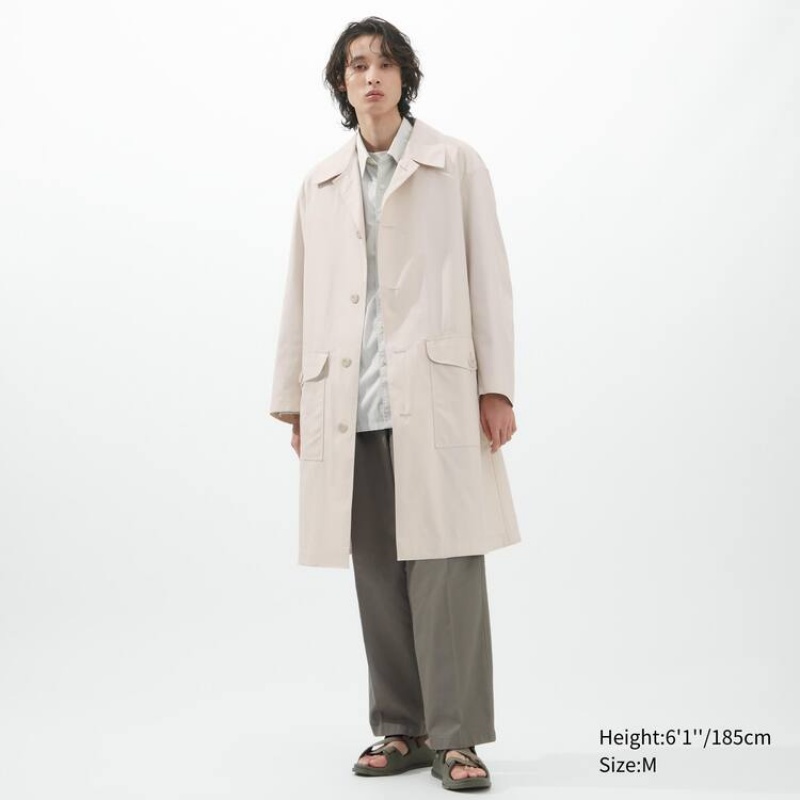 Uniqlo U Oversized Single Breasted Men's Coats White | TSVDLR530