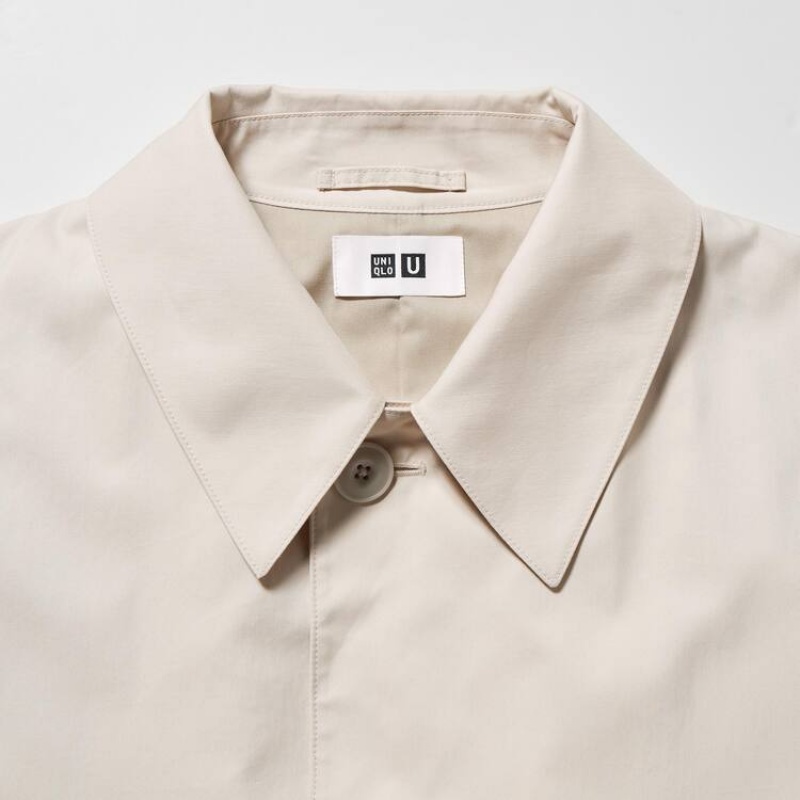 Uniqlo U Oversized Single Breasted Men's Coats White | TSVDLR530