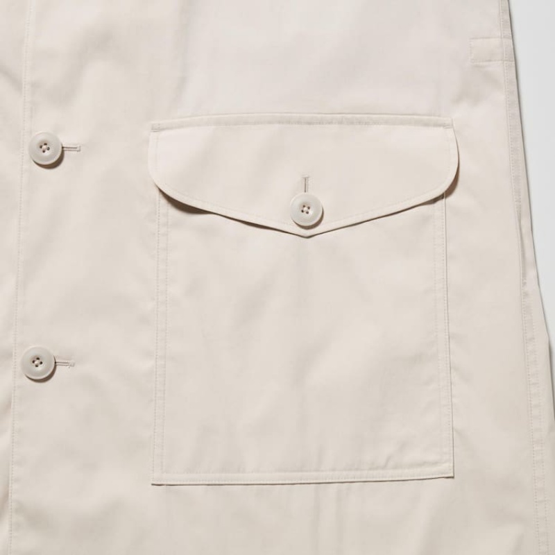 Uniqlo U Oversized Single Breasted Men's Coats White | TSVDLR530