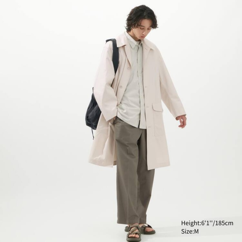 Uniqlo U Oversized Single Breasted Men\'s Coats White | TSVDLR530