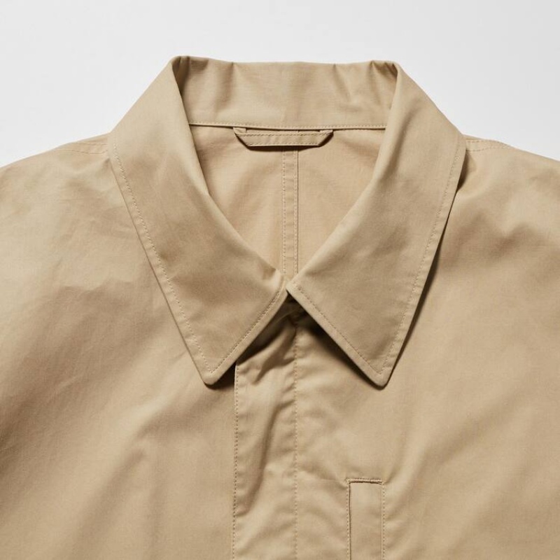 Uniqlo U Oversized Utility Men's Jackets Beige | FWCTNY476