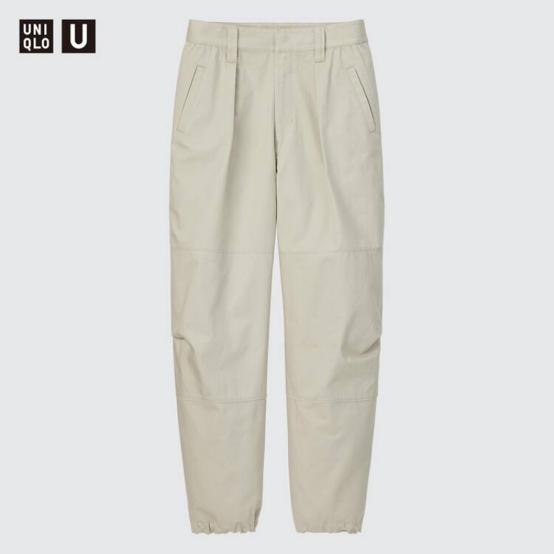 Uniqlo U Pleated Women's Jogger Beige | ECFUHY408