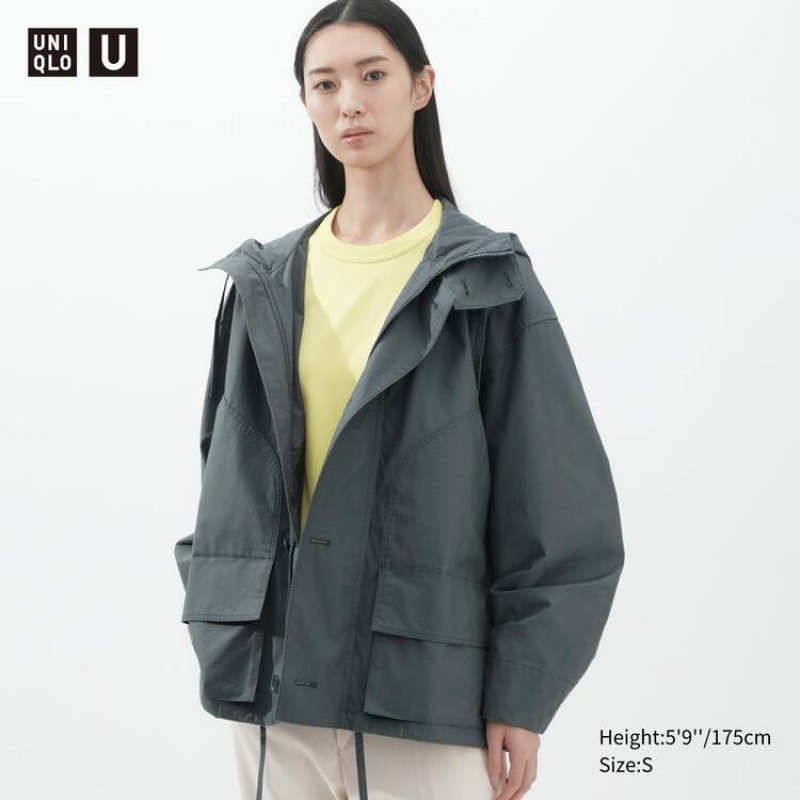 Uniqlo U Relaxed Women\'s Parka Dark Grey | HGLKVZ329