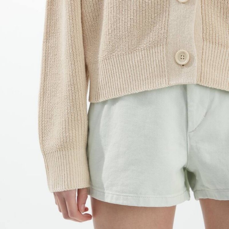 Uniqlo U Ribbed Women's Cardigan Beige | WZOJUK052