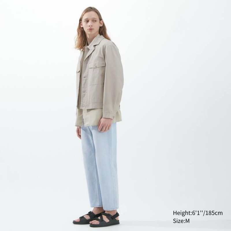 Uniqlo U Short Men's Jackets Beige | ENFJUH482