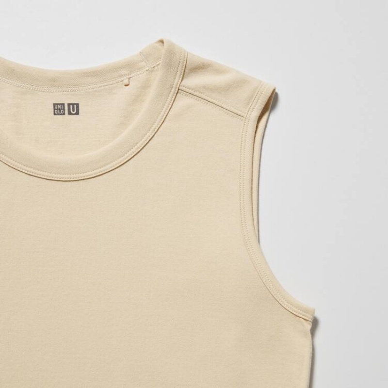 Uniqlo U Sleeveless Women's Vest Beige | SCZJBX764