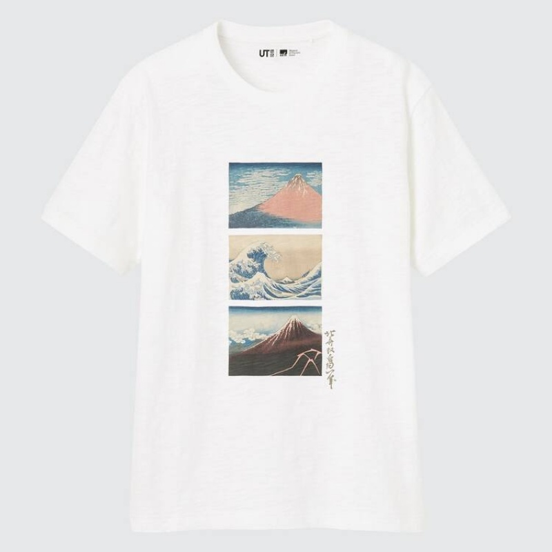 Uniqlo Ukiyo-e Archive Ut Graphic Men's T Shirts White | YXZDQL107