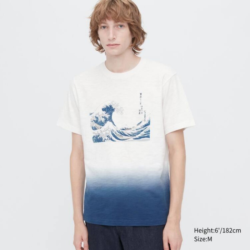 Uniqlo Ukiyo-e Archive Ut Graphic Men's T Shirts White | WHIOKX154