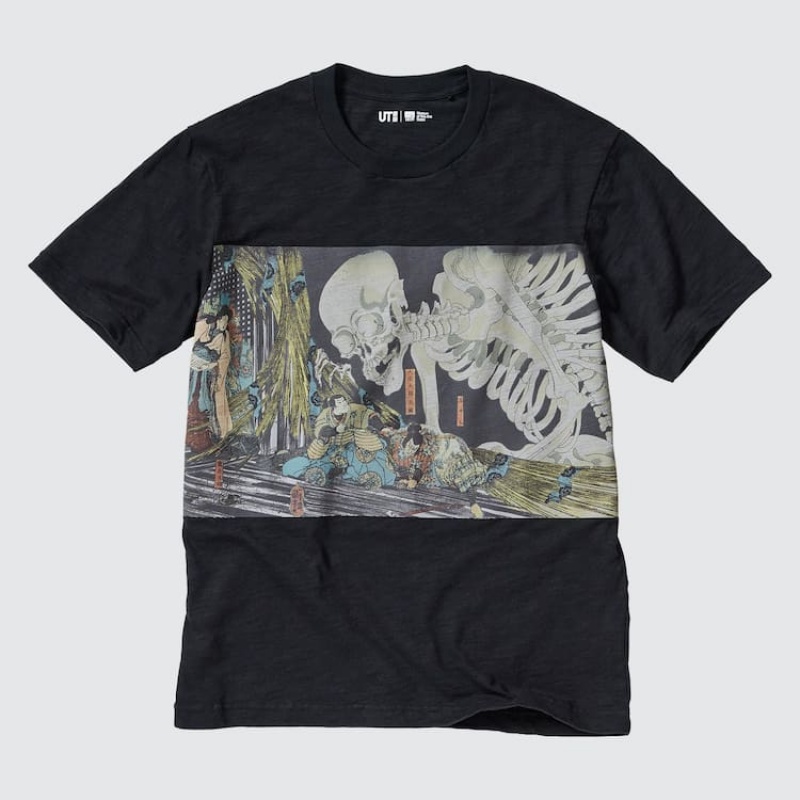 Uniqlo Ukiyo-e Archive Ut Graphic Men's T Shirts Black | SNCMZU319