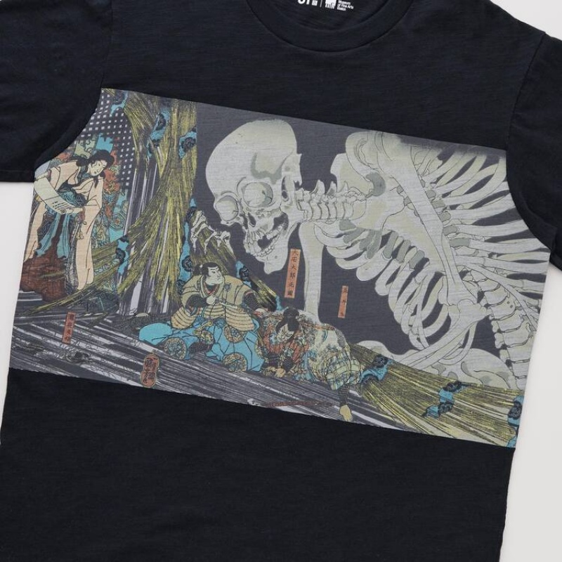 Uniqlo Ukiyo-e Archive Ut Graphic Men's T Shirts Black | SNCMZU319