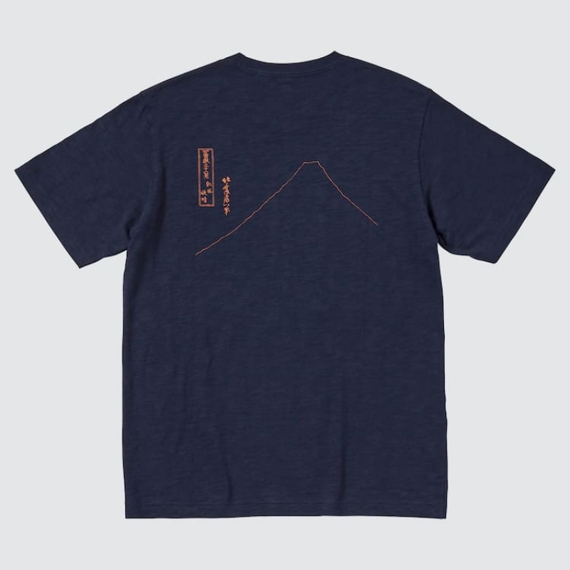 Uniqlo Ukiyo-e Masters Ut Graphic Men's T Shirts Navy | UZCXSR065