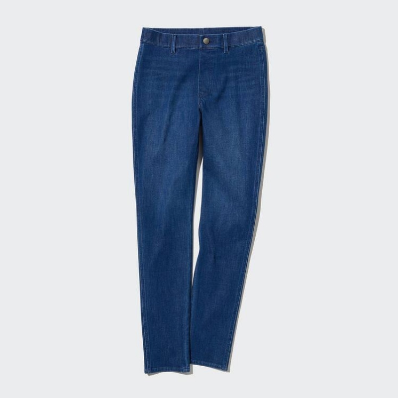 Uniqlo Ultra Stretch Denim (Long) Women's Trousers Blue | SOJZHU681