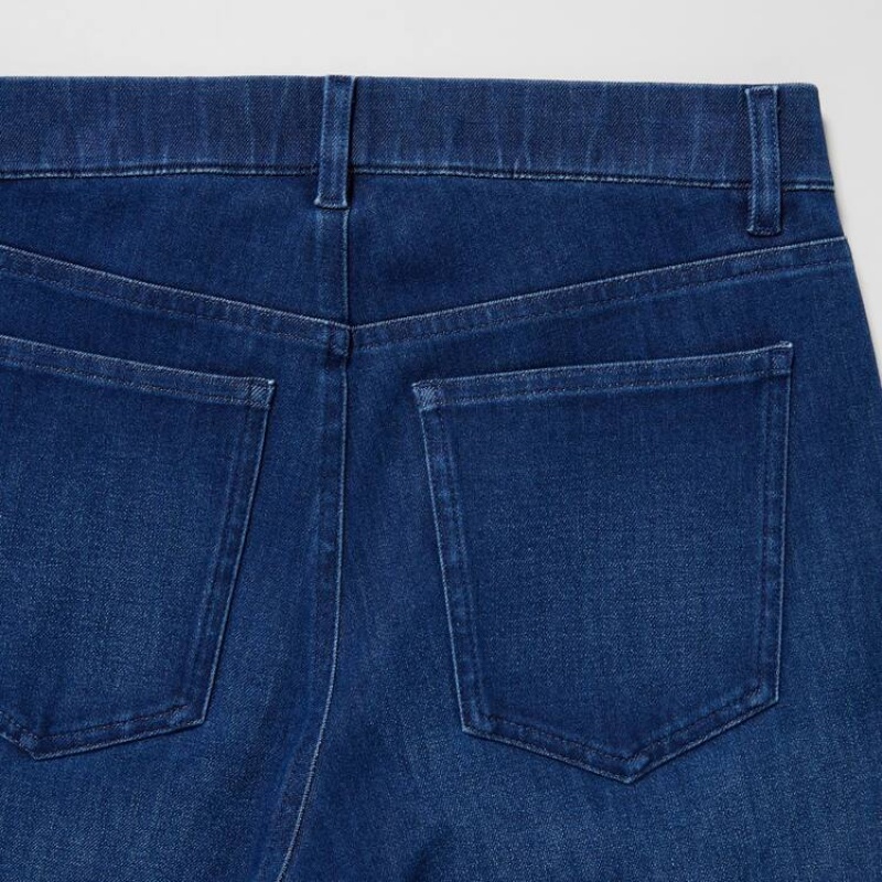 Uniqlo Ultra Stretch Denim (Long) Women's Trousers Blue | SOJZHU681