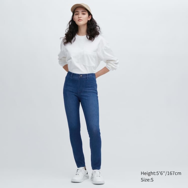 Uniqlo Ultra Stretch Denim Women's Trousers Blue | BXSOHT419